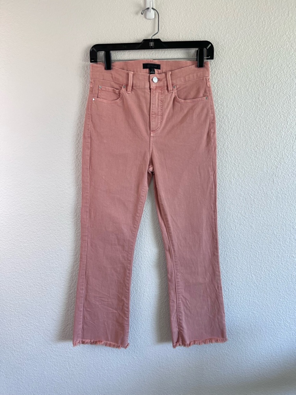 Ann Taylor Women's The Kick Crop High Rise Frayed‎ Hem Jeans